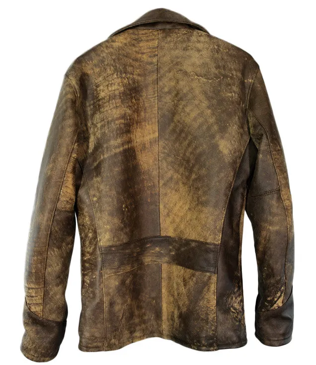 1942 Leather Jacket Full Distressed Brown - Low Hip