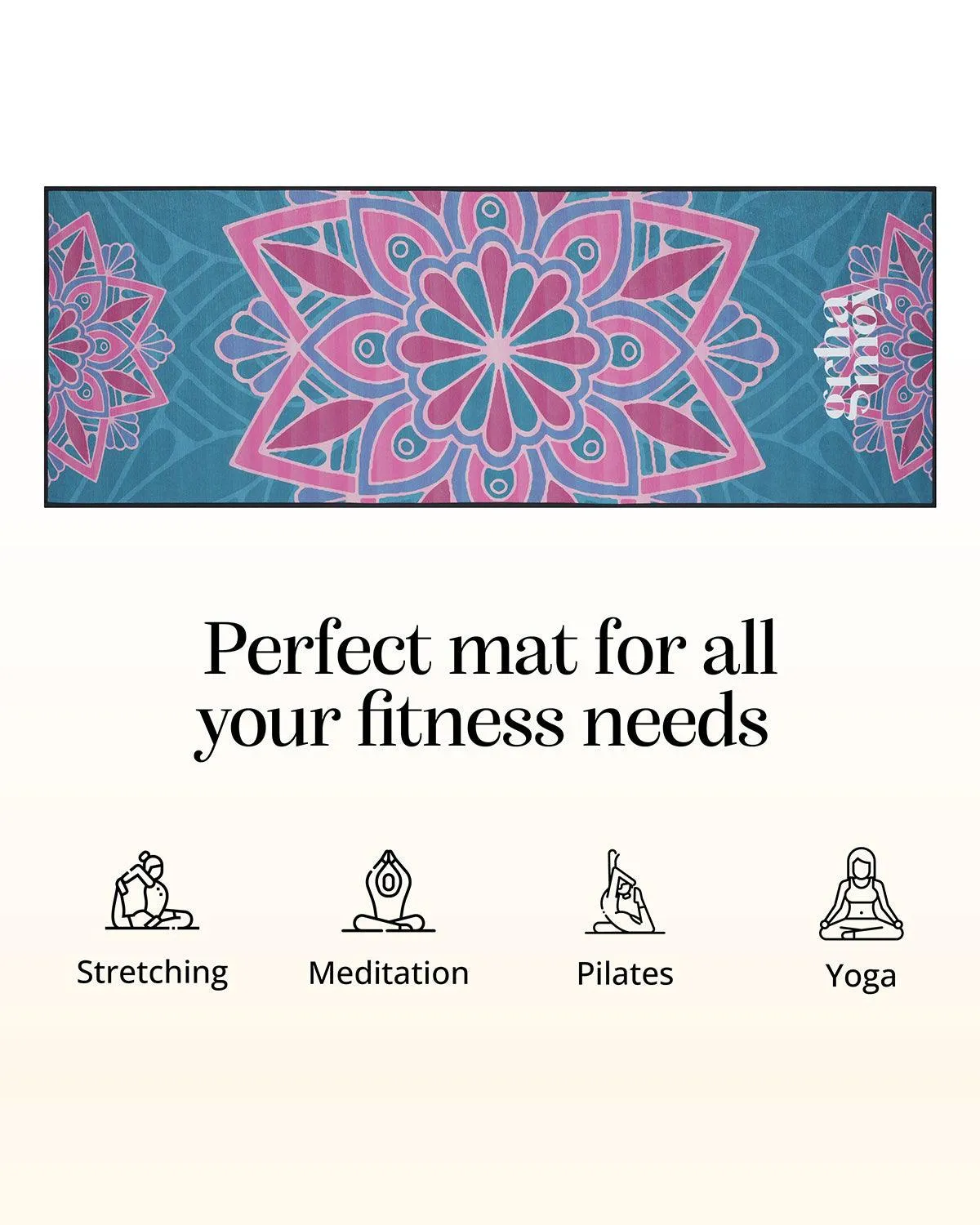 8mm Blue And Pink Mandala Yoga Mat Online | Grhamoy