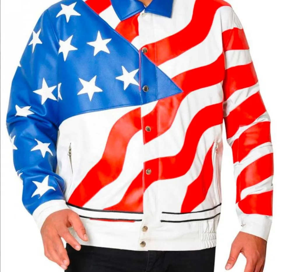 American Flag Vanilla Ice Leather Jacket