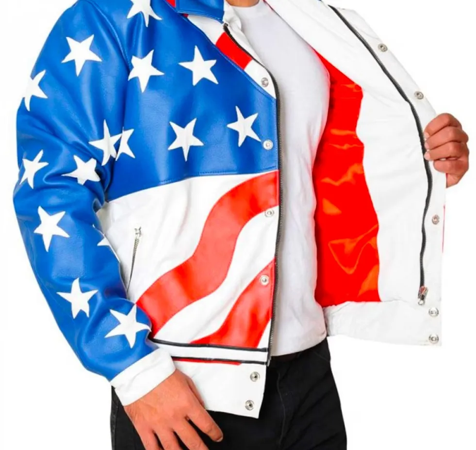 American Flag Vanilla Ice Leather Jacket