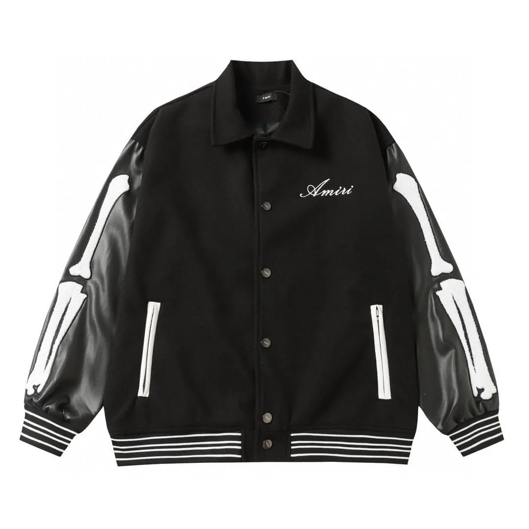 Amiri Bones Black Varsity Jacket