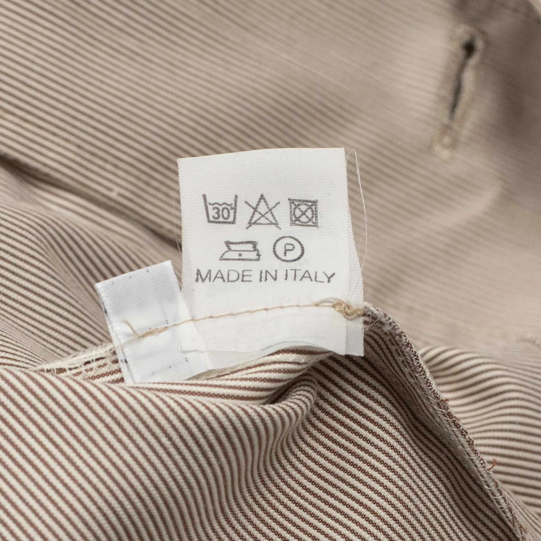 Balio shirt jacket in in beige and brown stripe cotton