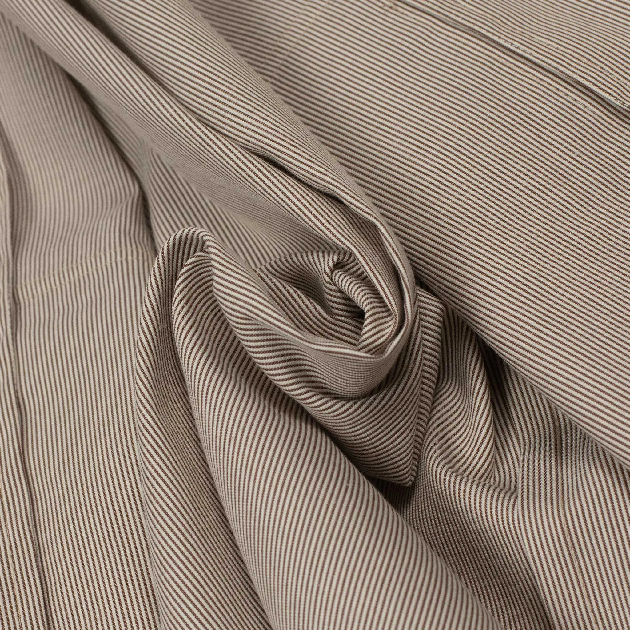 Balio shirt jacket in in beige and brown stripe cotton