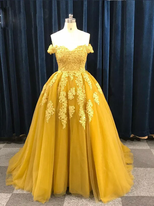 Ball Gown Cap Sleeve Lace Appliques Prom Dress 2022 Ivory Sweetheart Wedding Dress SMT07214