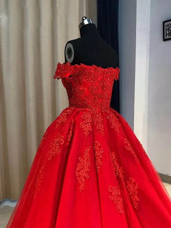 Ball Gown Cap Sleeve Lace Appliques Prom Dress 2022 Ivory Sweetheart Wedding Dress SMT07214