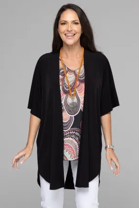 Black Jersey Short Sleeve Kimono