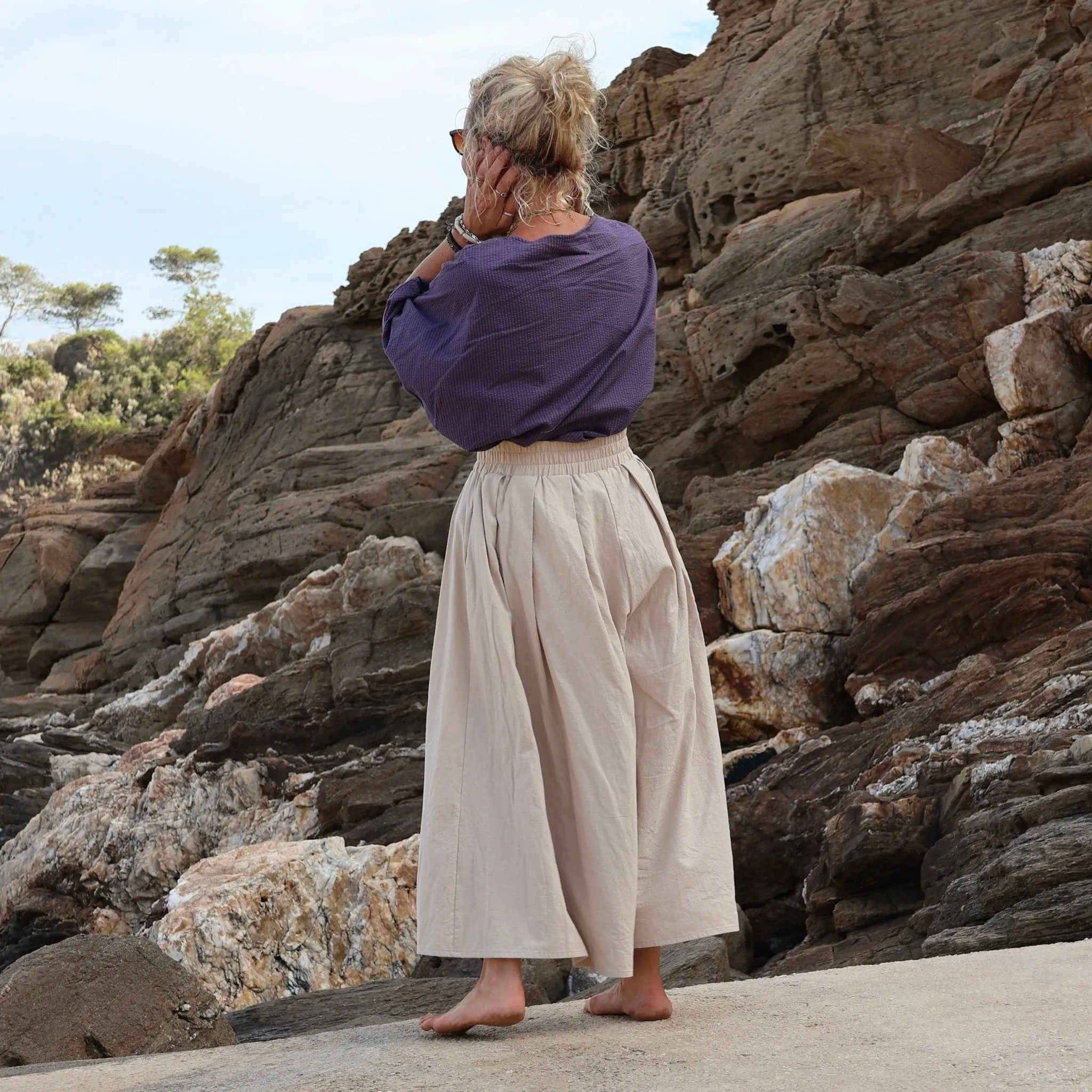 Blouse Nao - seersucker de coton prune