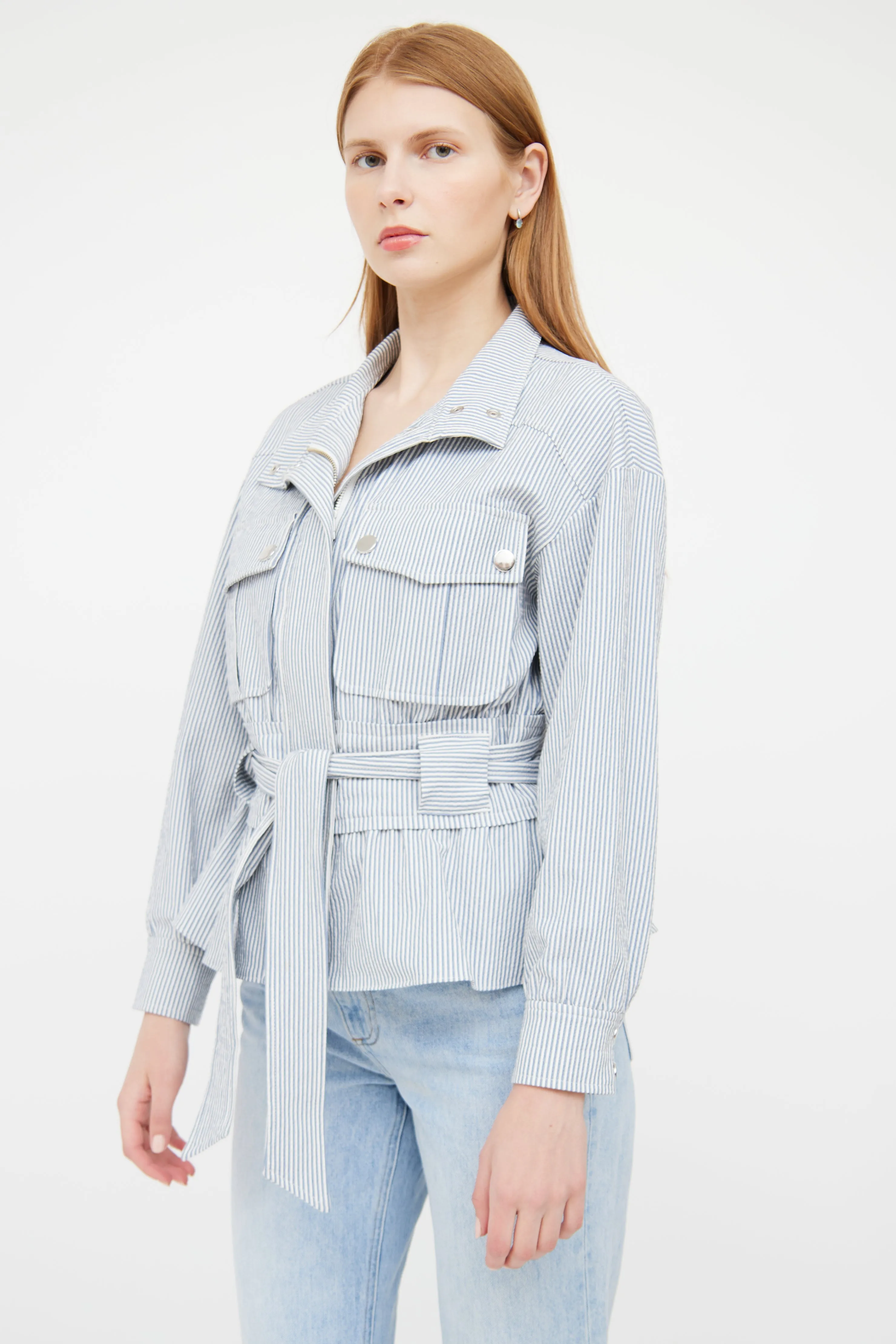 Blue & White Seersucker Jacket