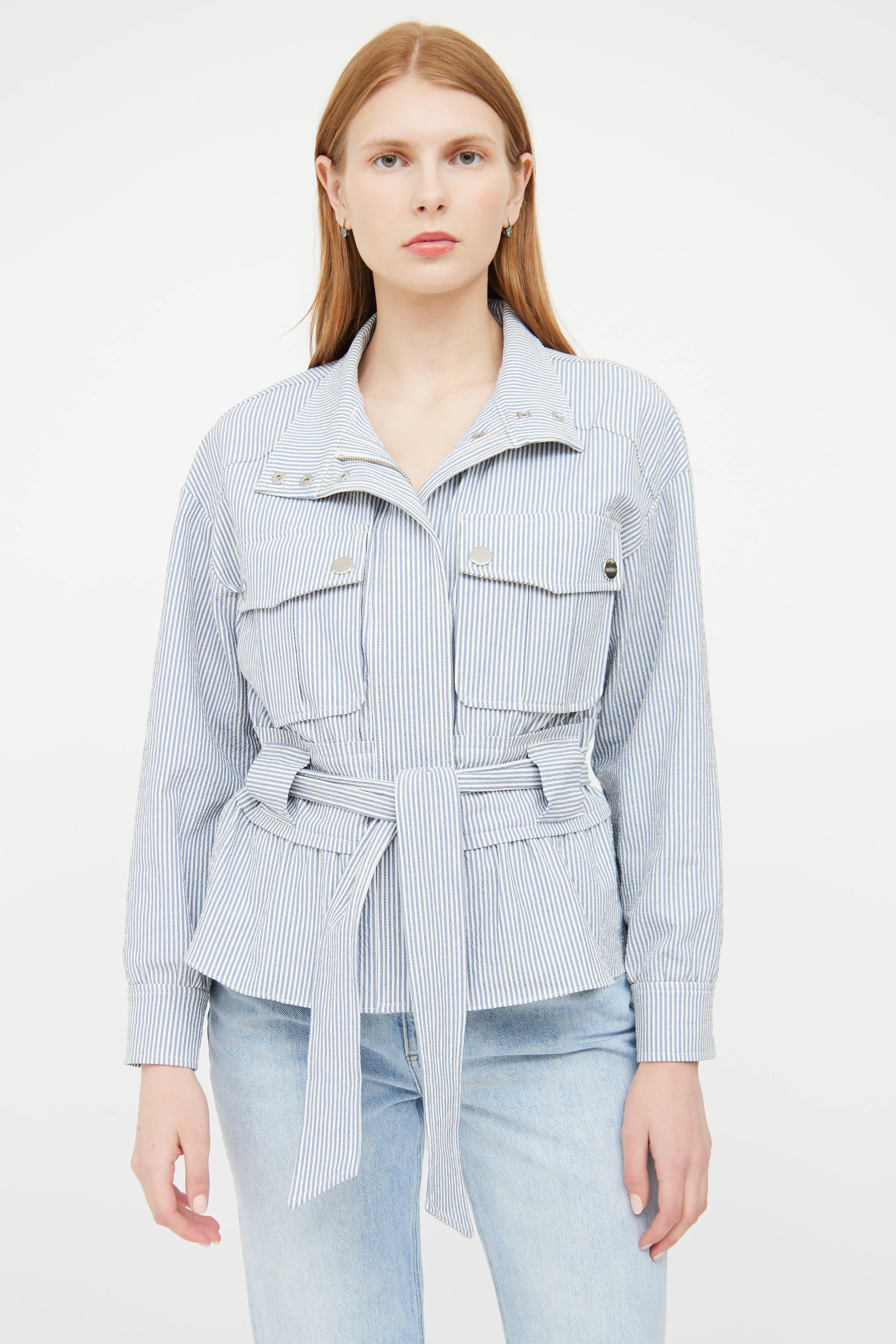 Blue & White Seersucker Jacket