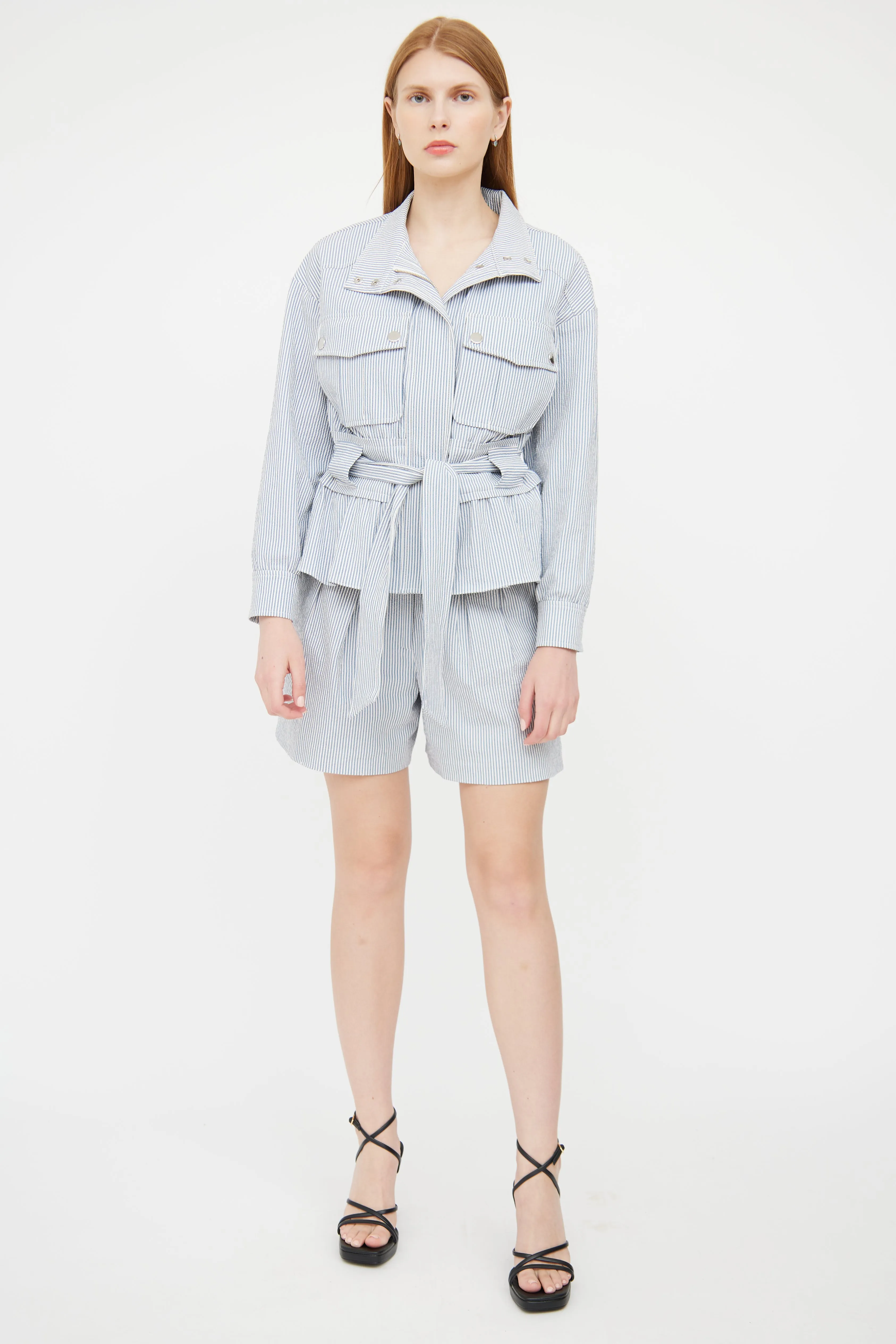 Blue & White Seersucker Jacket