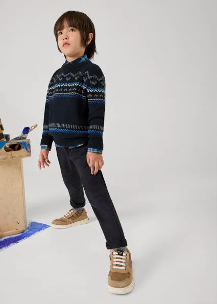 Boys Blue Black Relaxed Pants