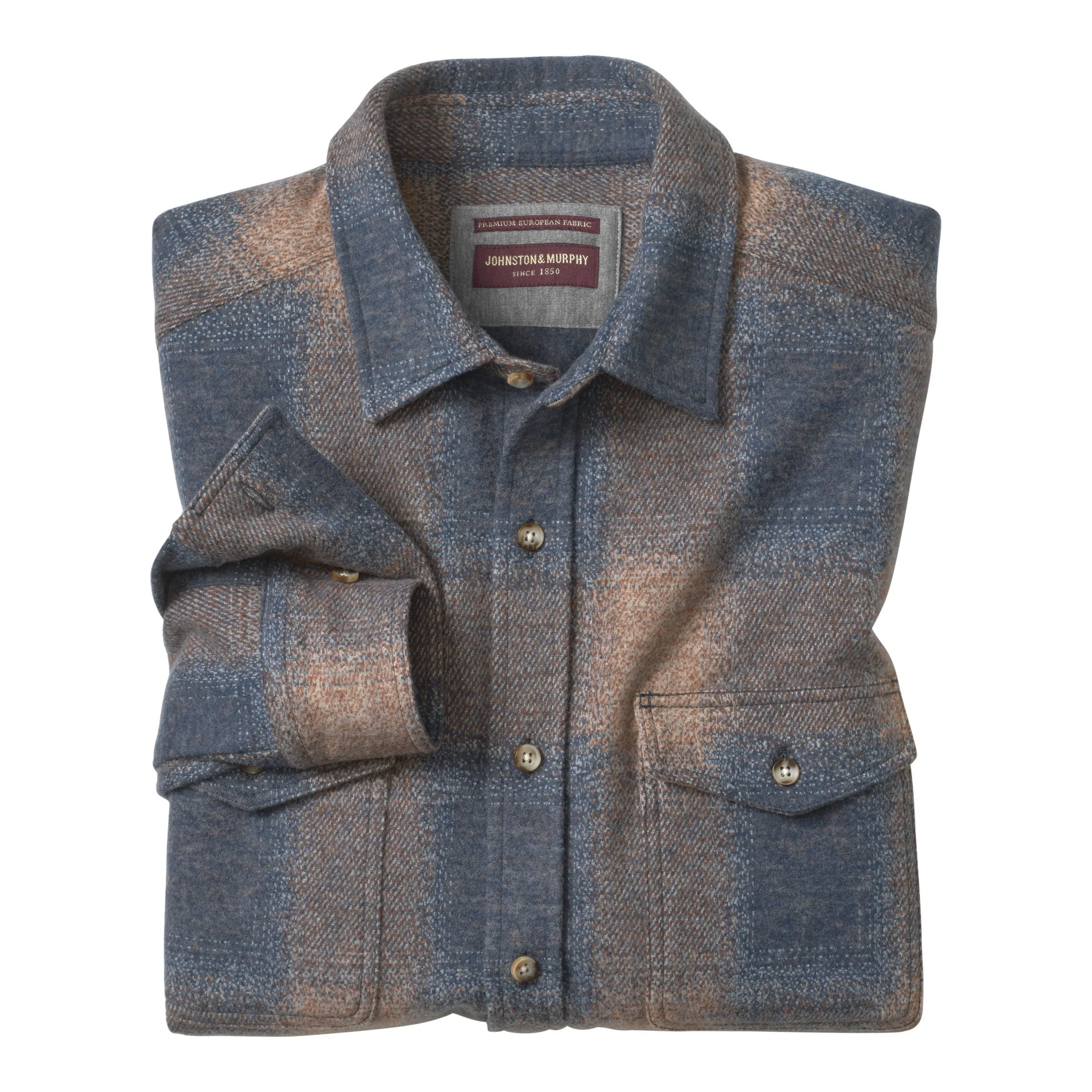 BRUSHED BOX PLAID BUTTON FRONT