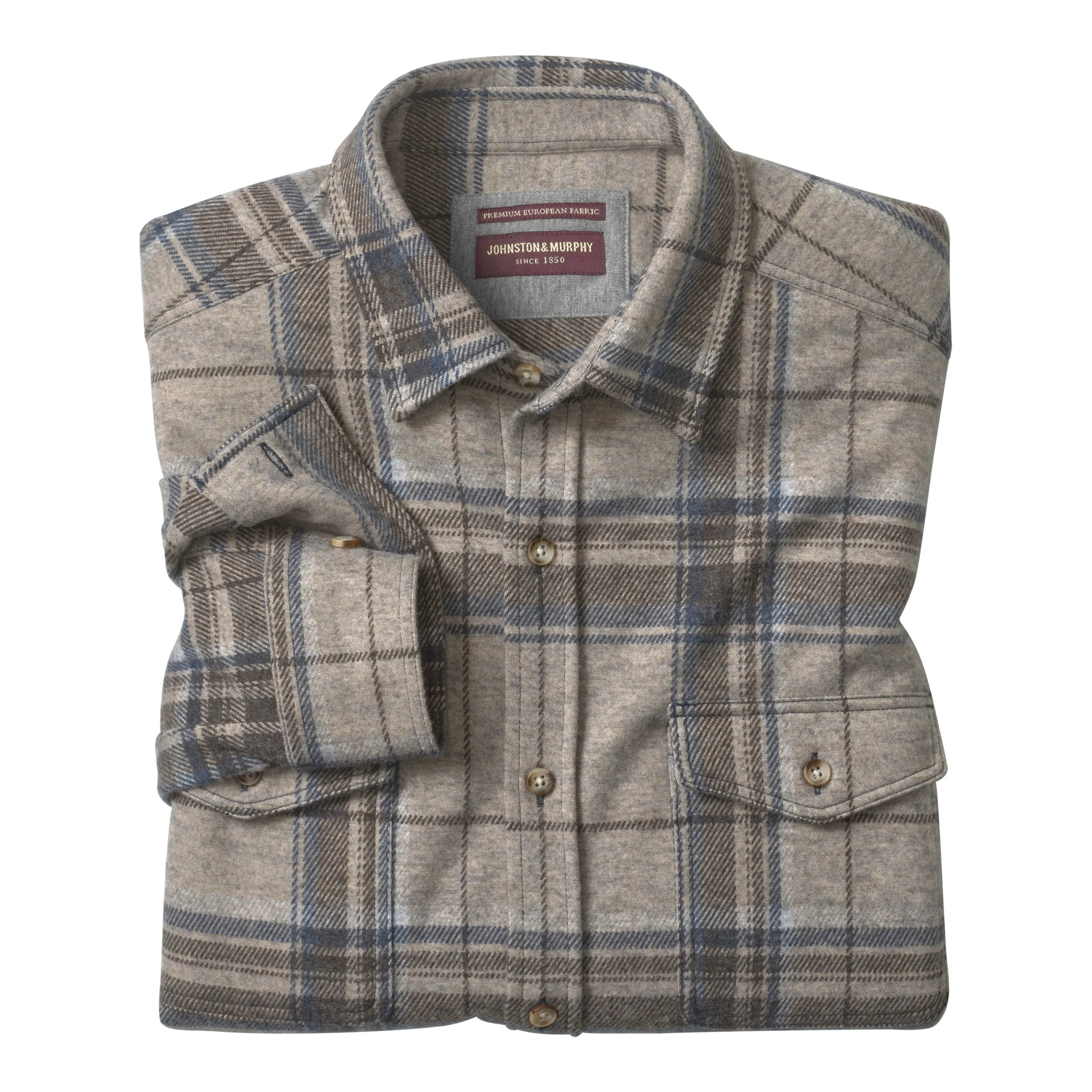 BRUSHED LARGE PLAID BUTTON UP