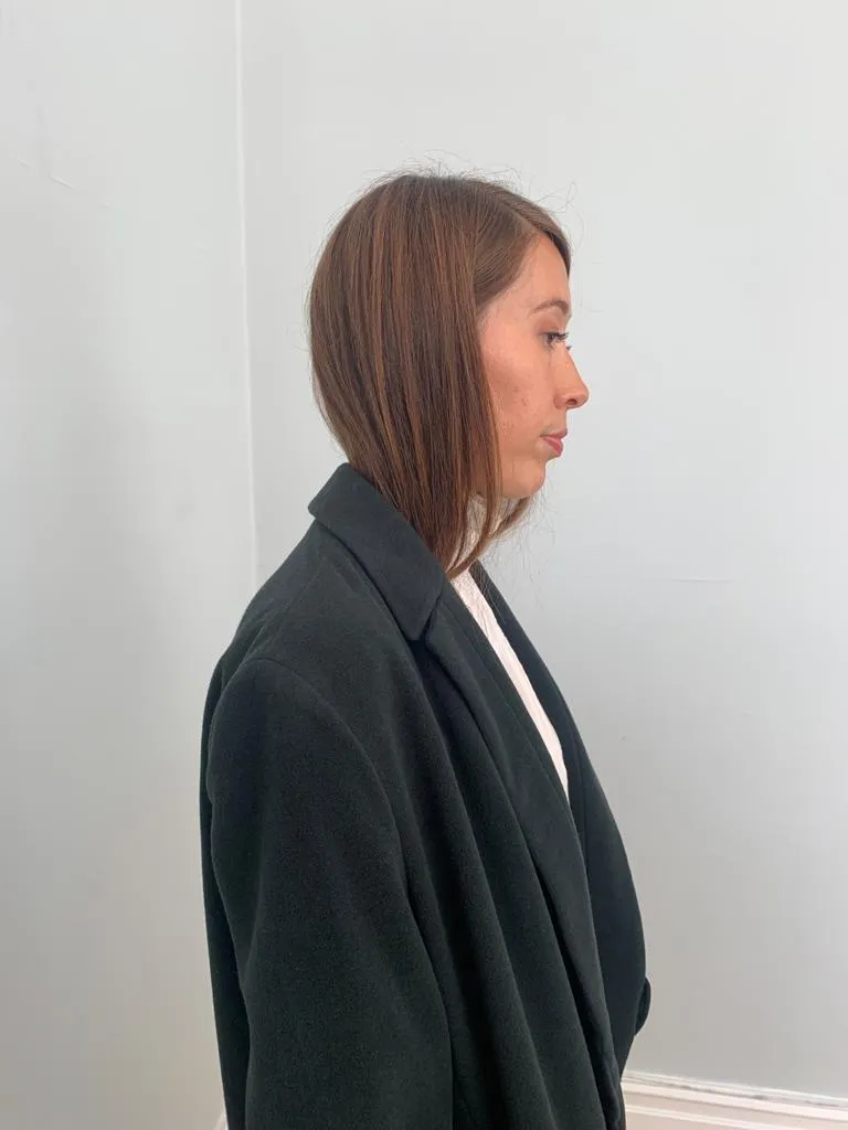 Calvin Klein 1990's minimal wool, angora mix coat