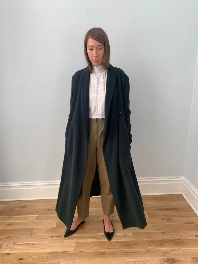 Calvin Klein 1990's minimal wool, angora mix coat
