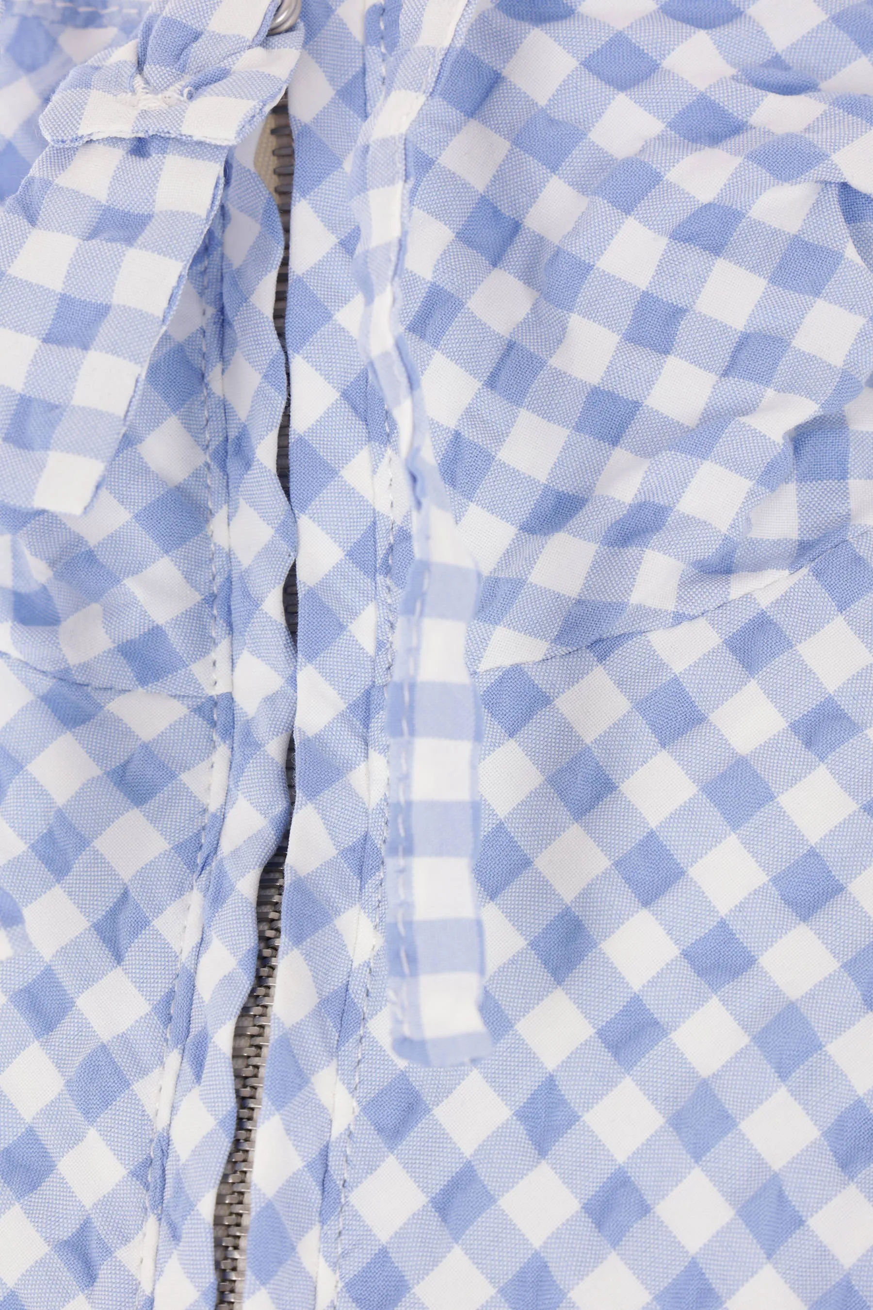 checked seersucker hooded jacket