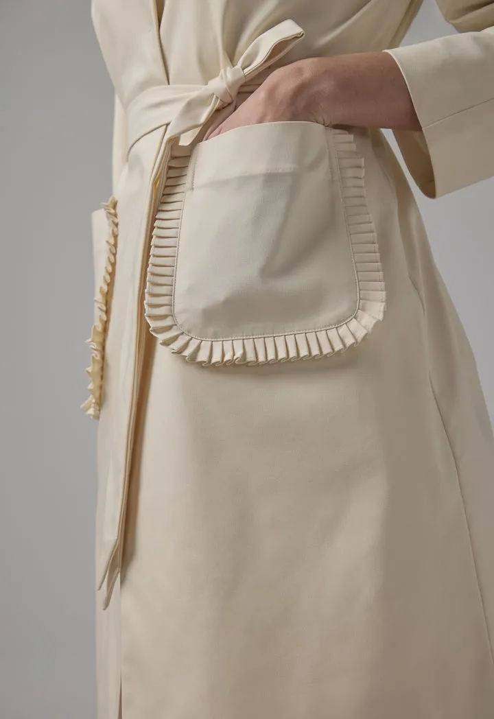 Choice Solid Front Pockets Belted Jacket Sand