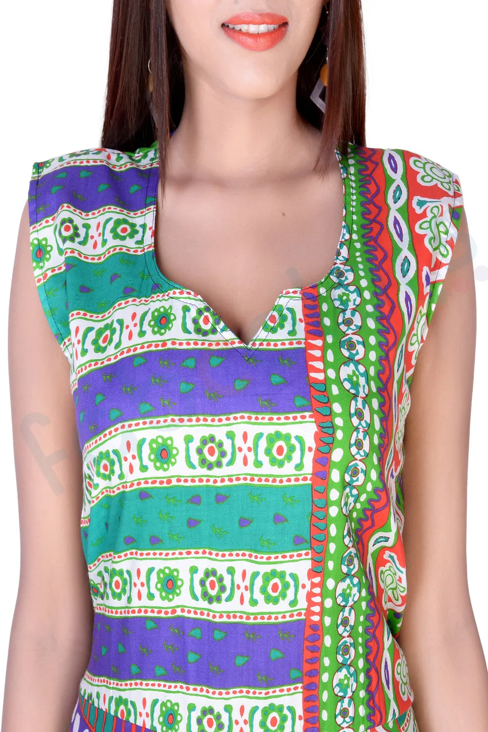 Cotton Multi Color Maxi Long Dress