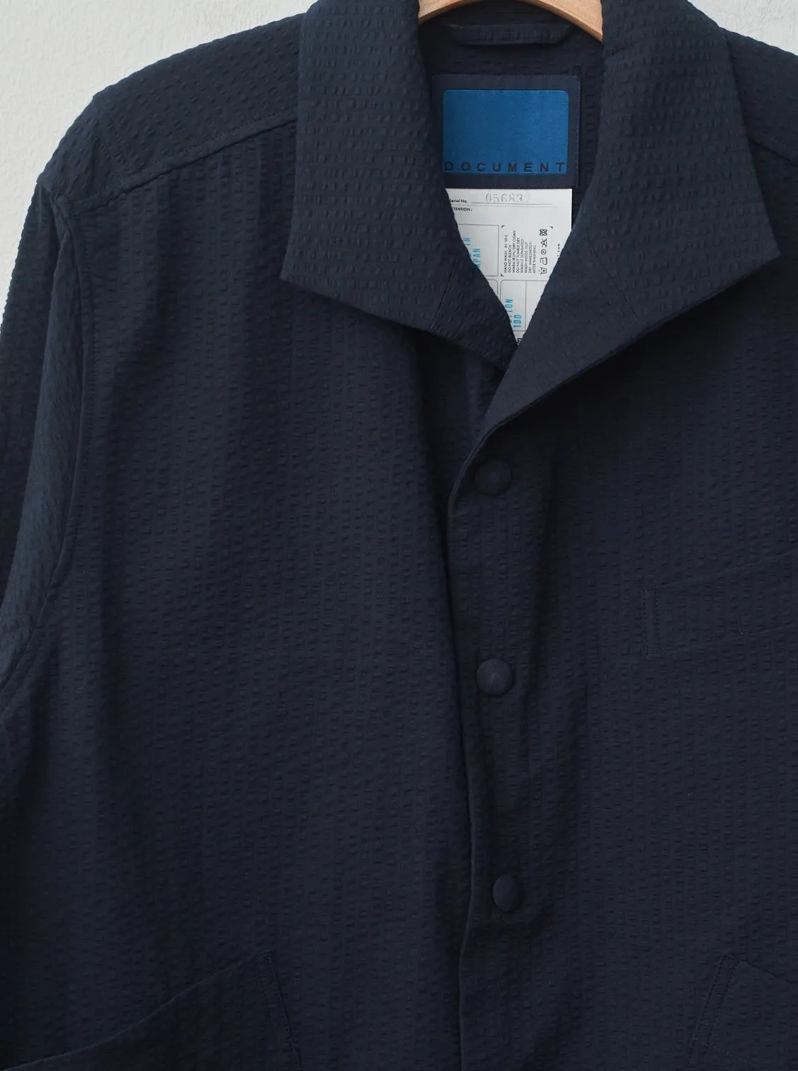 Cotton Seersucker Coach Jacket - Dark Navy