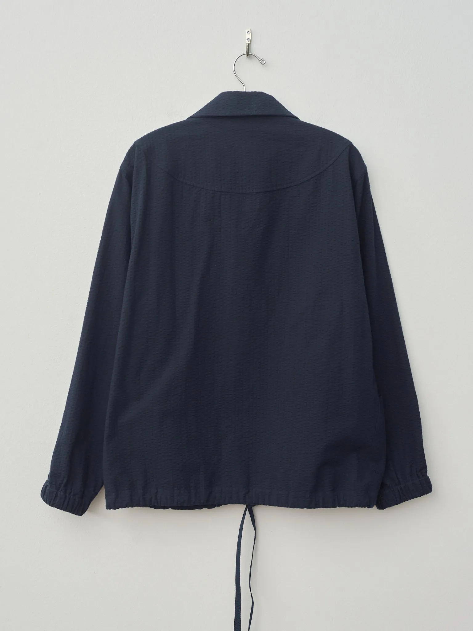 Cotton Seersucker Coach Jacket - Dark Navy