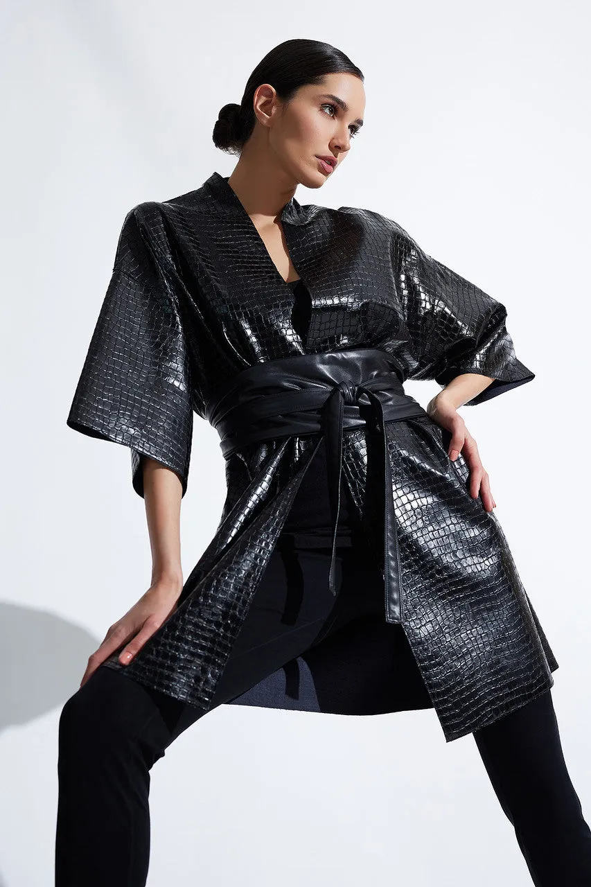 Croc Vegan Leather Kimono Topper
