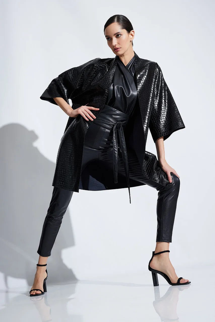Croc Vegan Leather Kimono Topper