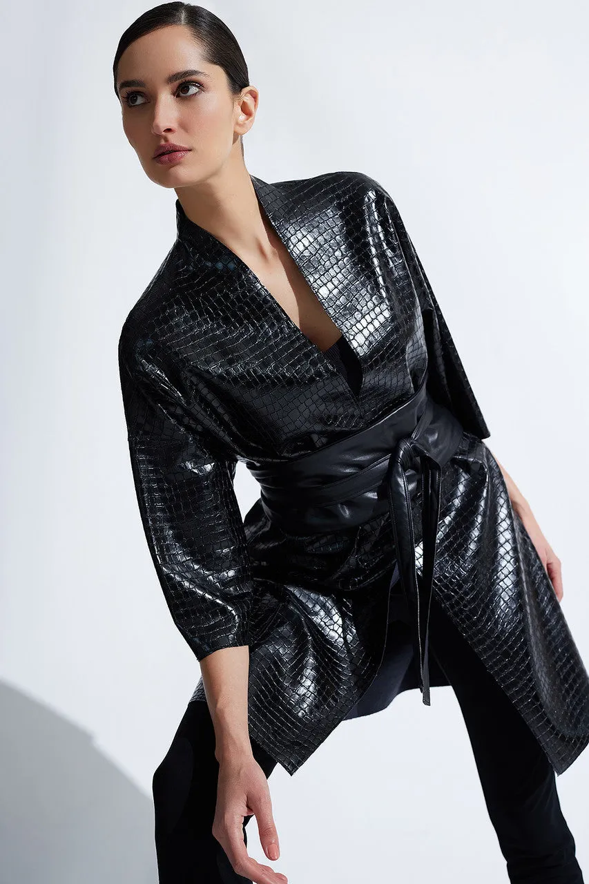 Croc Vegan Leather Kimono Topper