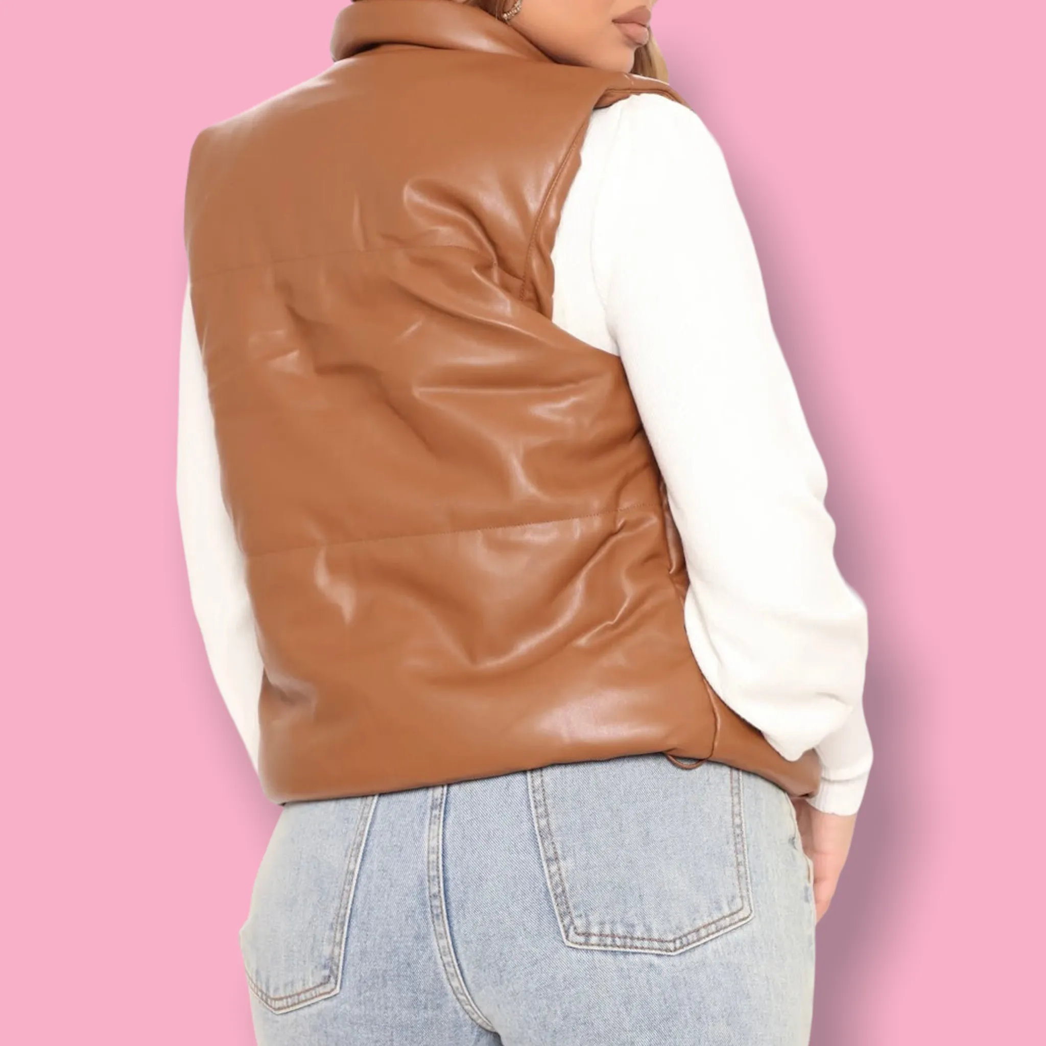 Espresso Zip-Up Puff Vest