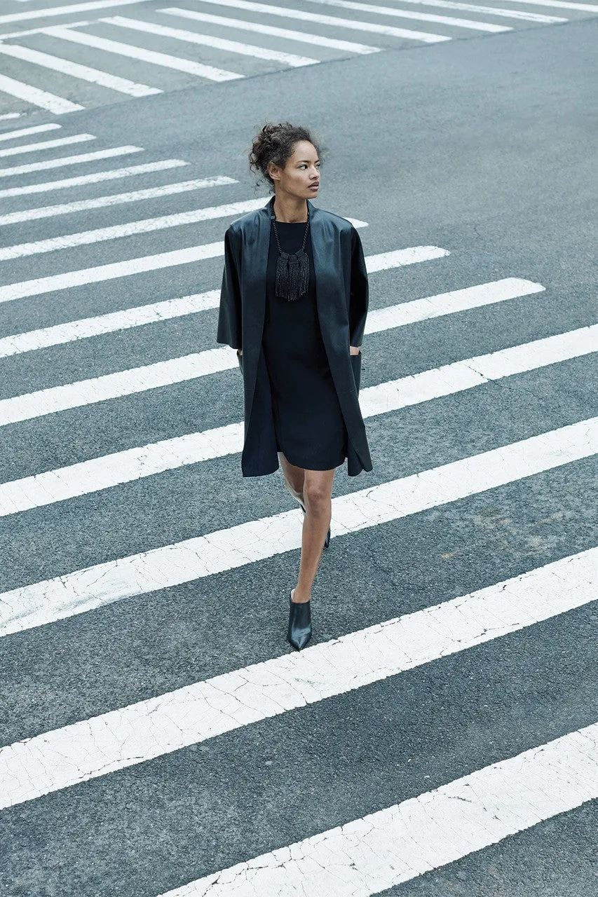 Faux Leather Kimono