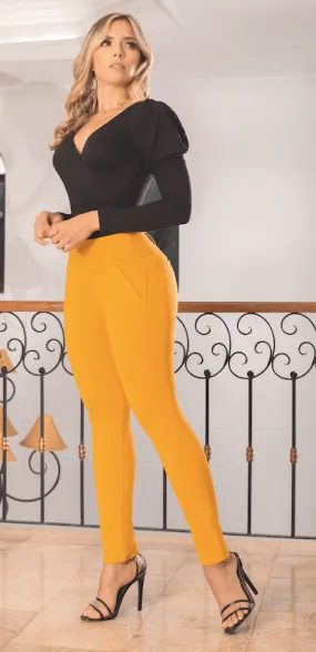 Fitted Dress Pants for Women (Mustard)