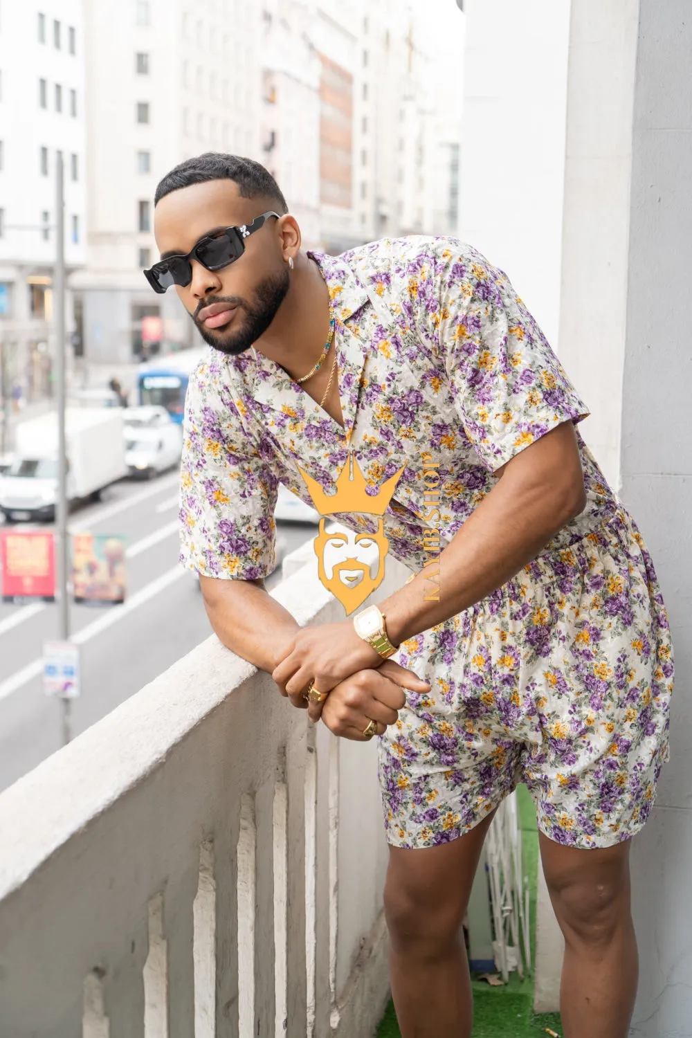 Flowers Spring/Summer Men's Lace Two-Piece Clothing