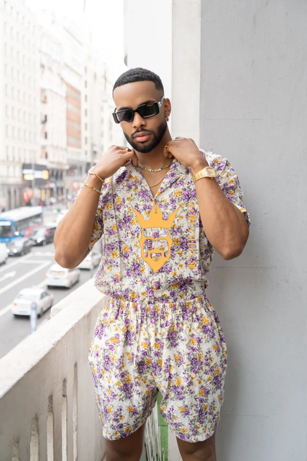 Flowers Spring/Summer Men's Lace Two-Piece Clothing