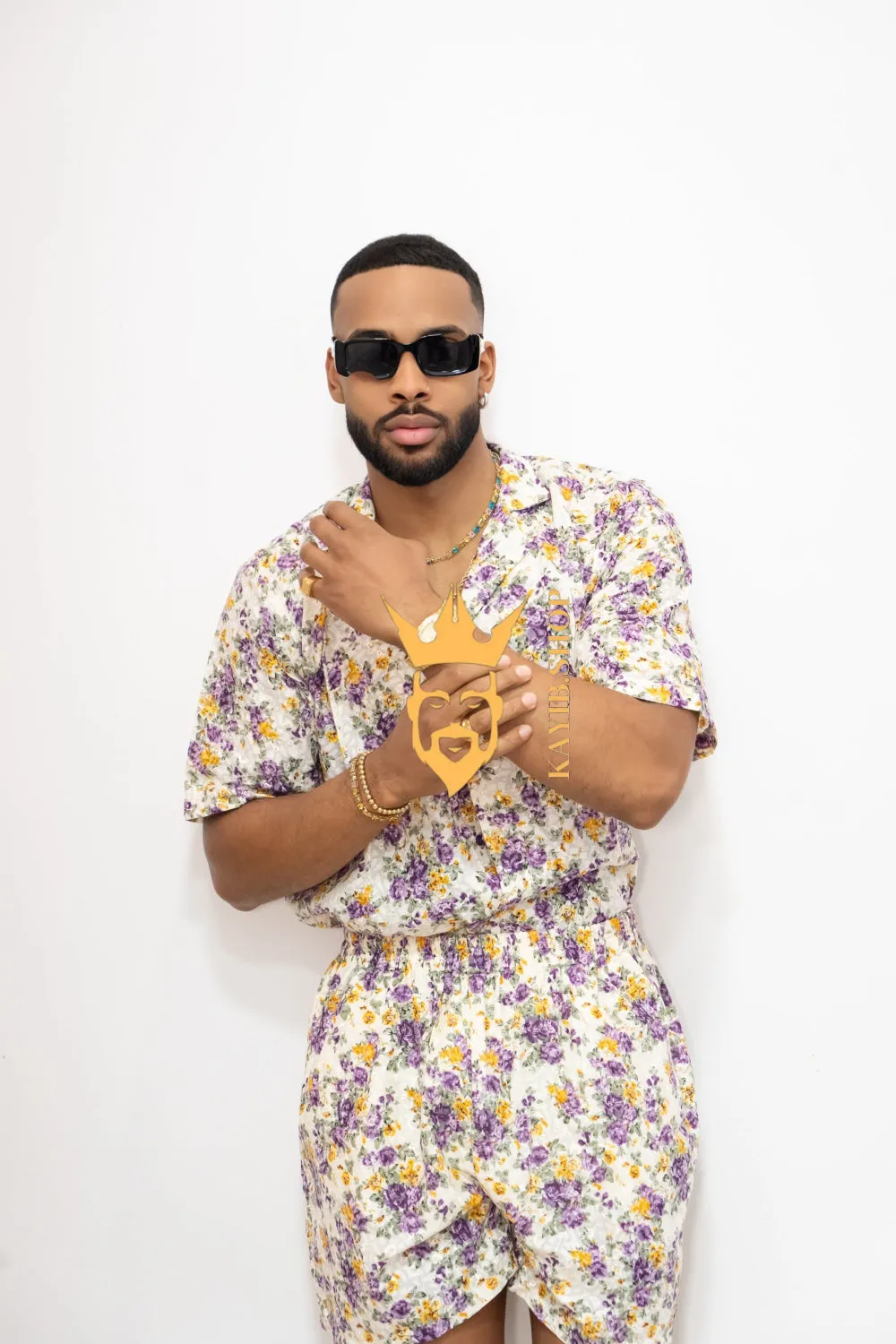 Flowers Spring/Summer Men's Lace Two-Piece Clothing
