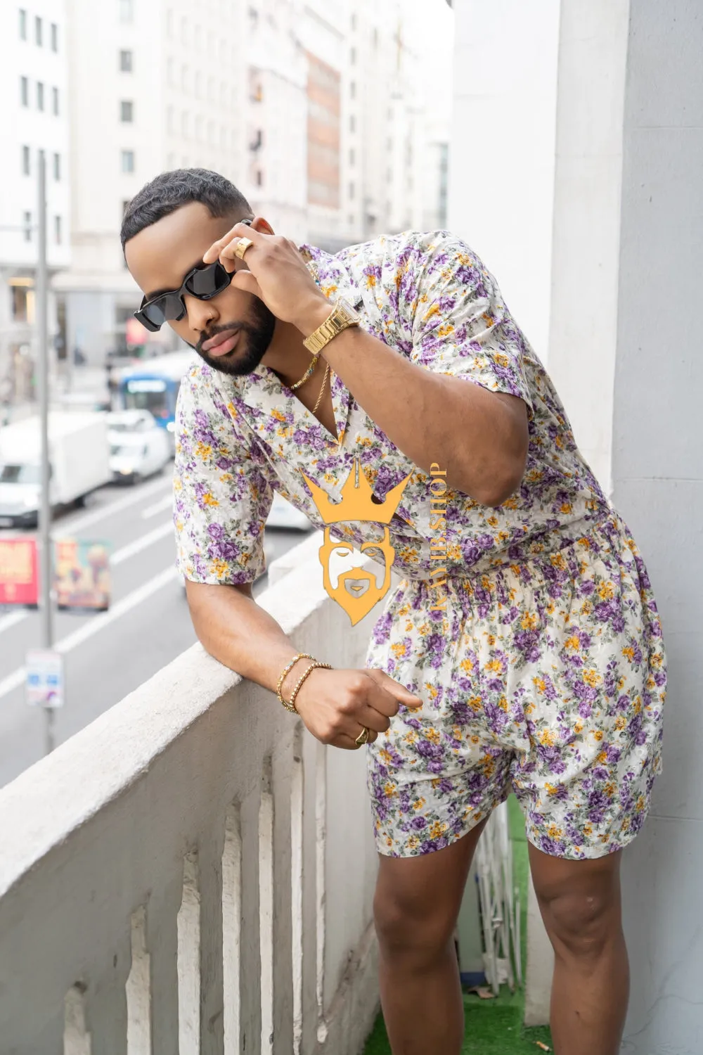 Flowers Spring/Summer Men's Lace Two-Piece Clothing