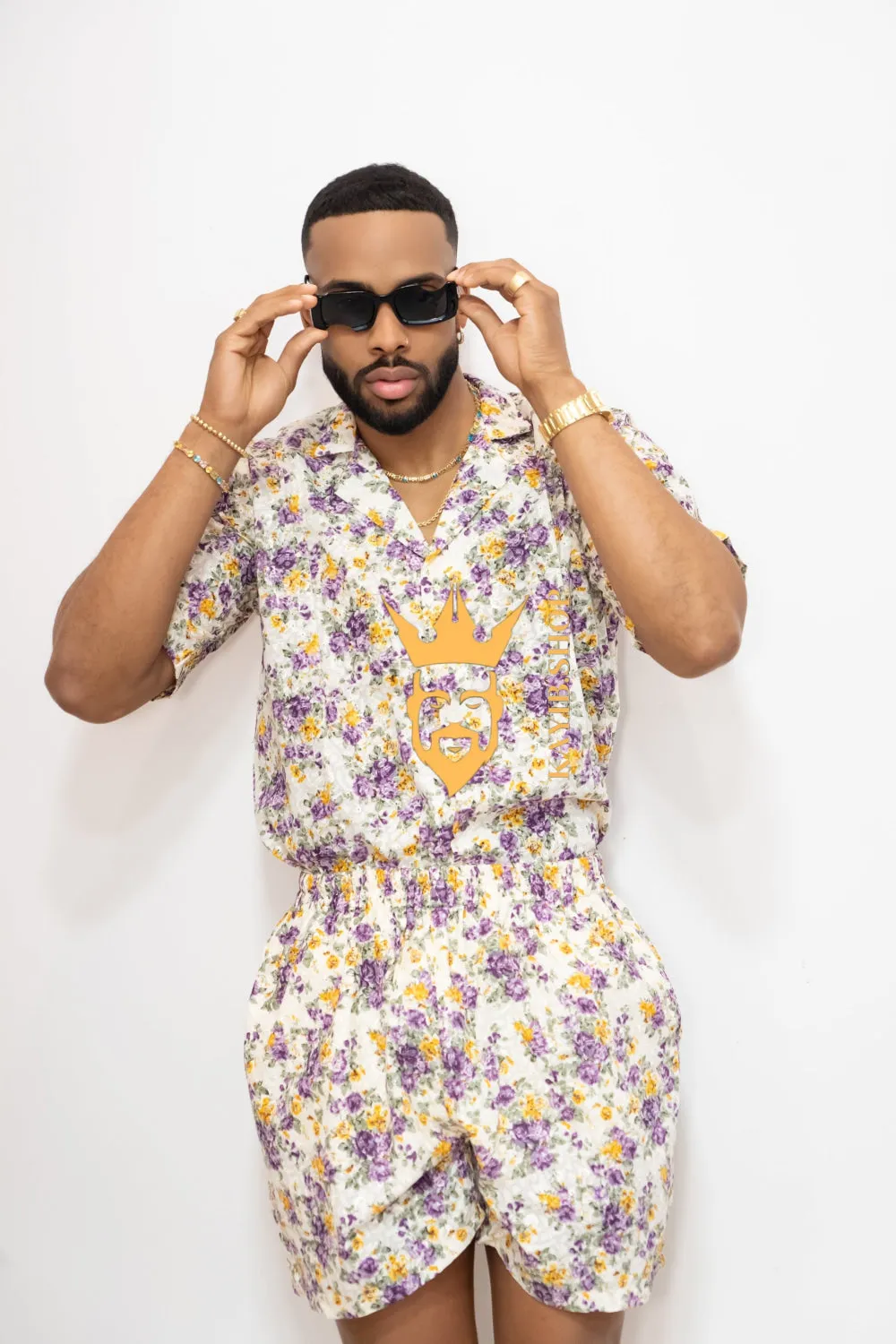 Flowers Spring/Summer Men's Lace Two-Piece Clothing