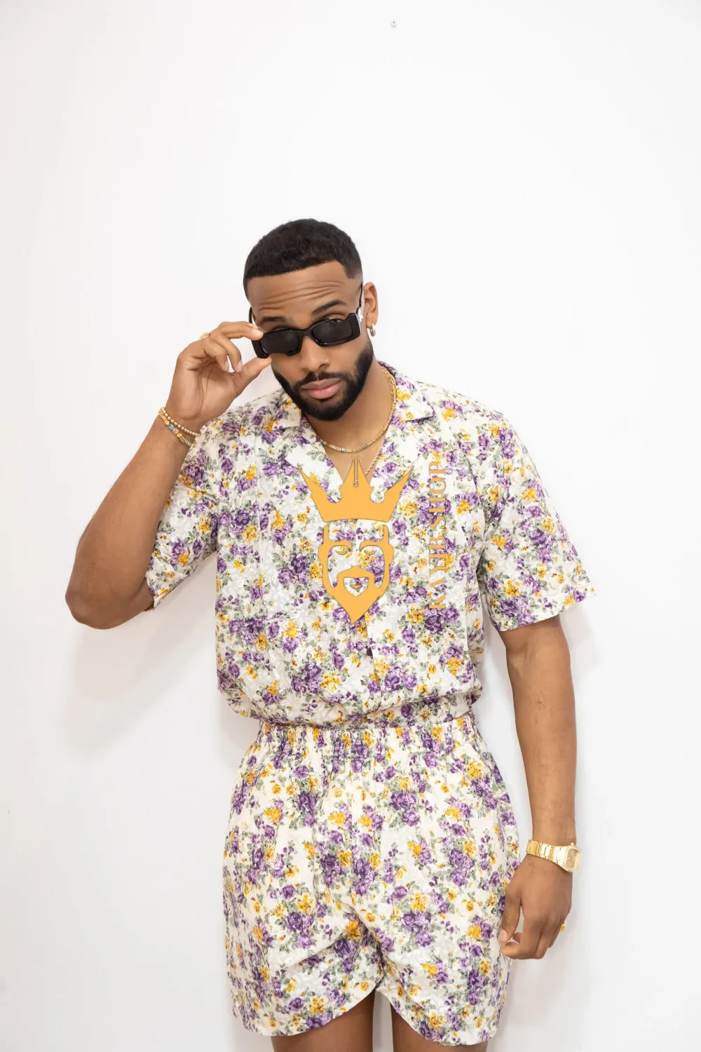 Flowers Spring/Summer Men's Lace Two-Piece Clothing