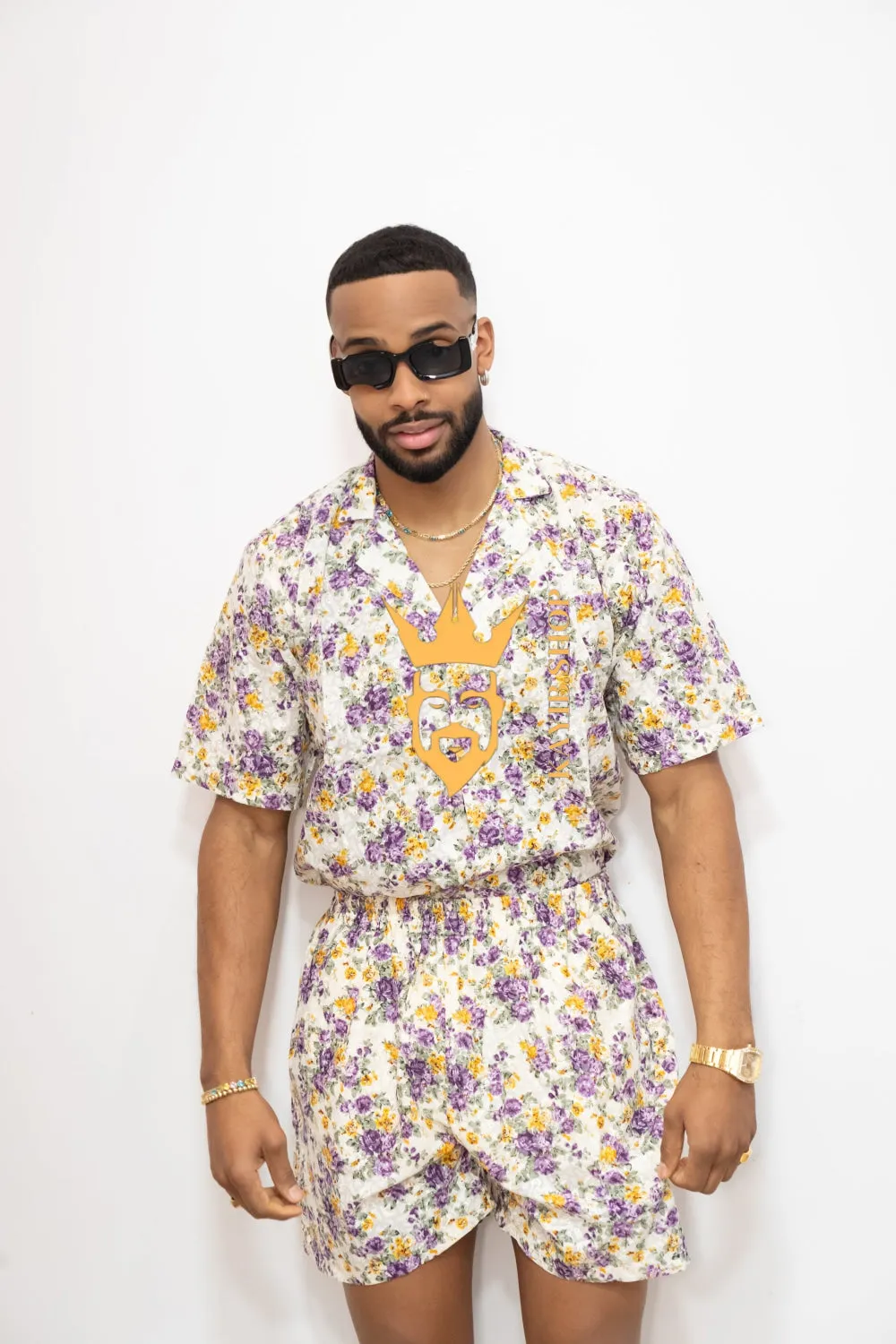Flowers Spring/Summer Men's Lace Two-Piece Clothing