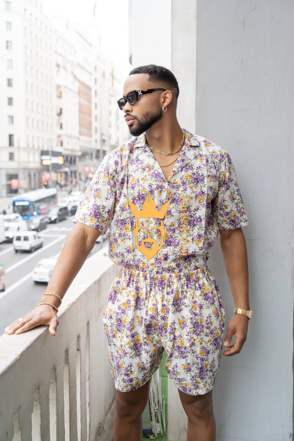 Flowers Spring/Summer Men's Lace Two-Piece Clothing