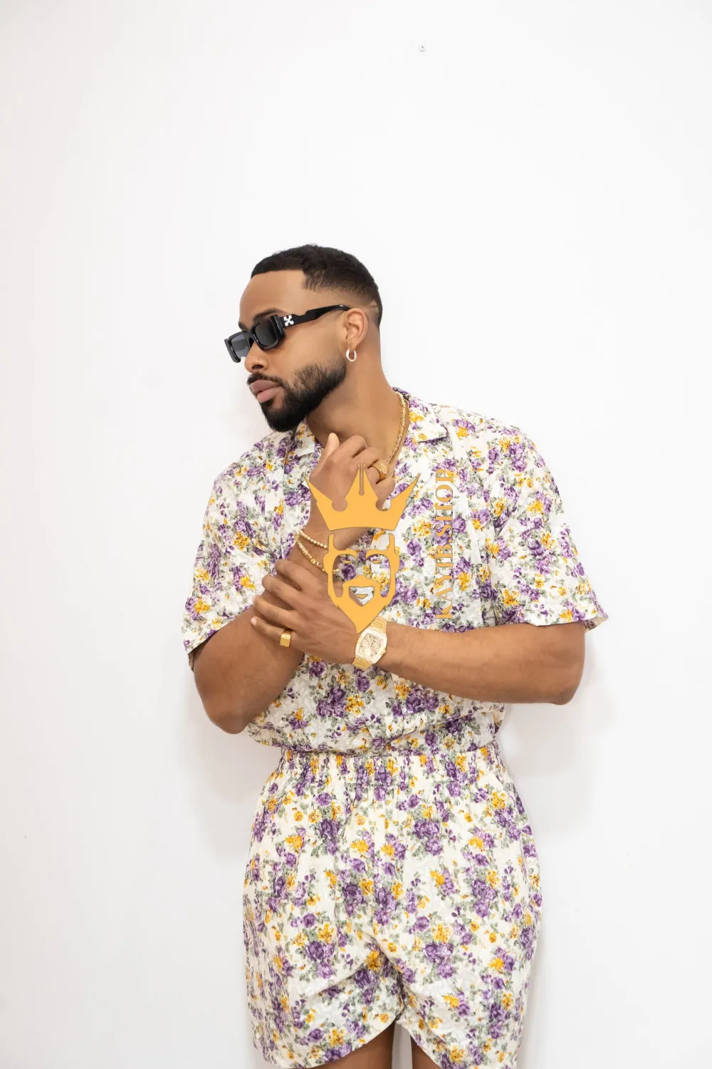 Flowers Spring/Summer Men's Lace Two-Piece Clothing