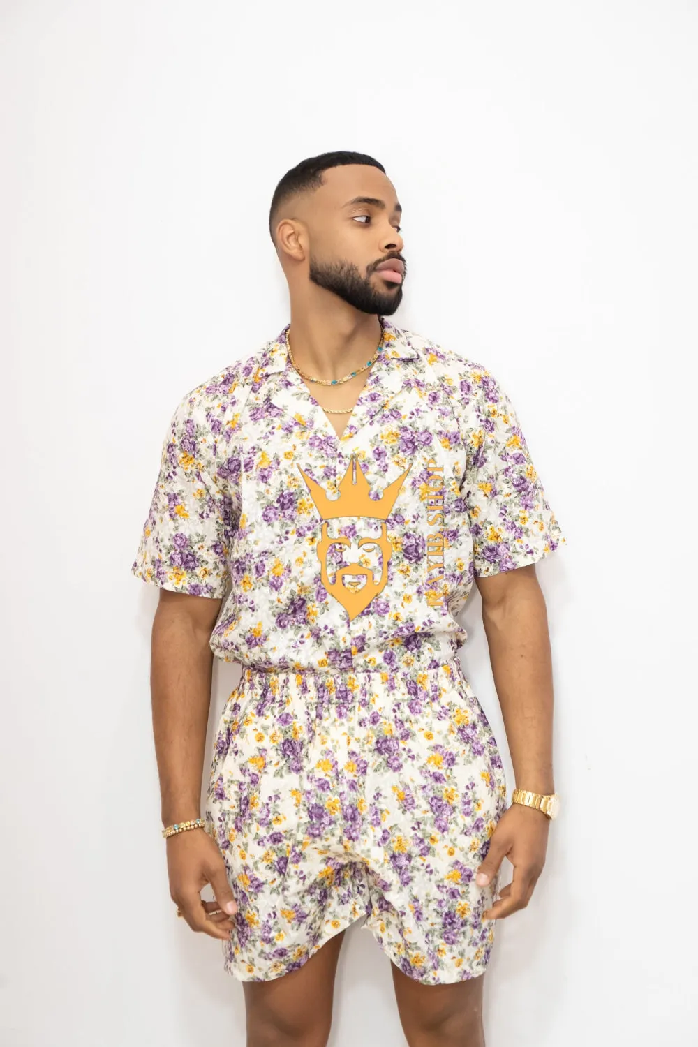 Flowers Spring/Summer Men's Lace Two-Piece Clothing
