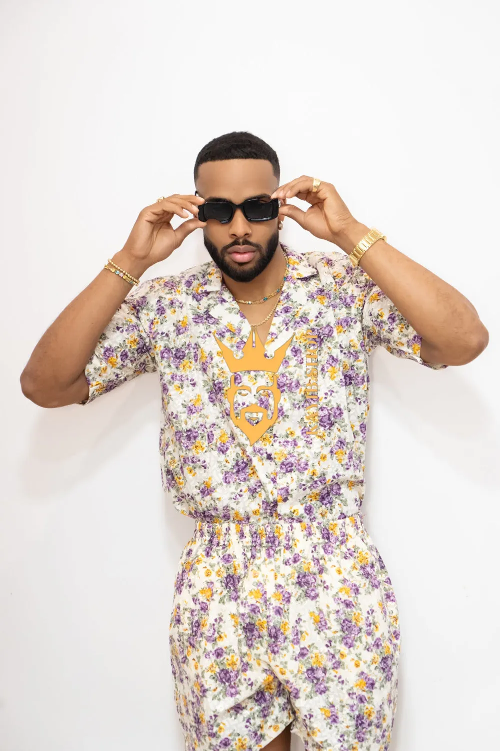 Flowers Spring/Summer Men's Lace Two-Piece Clothing