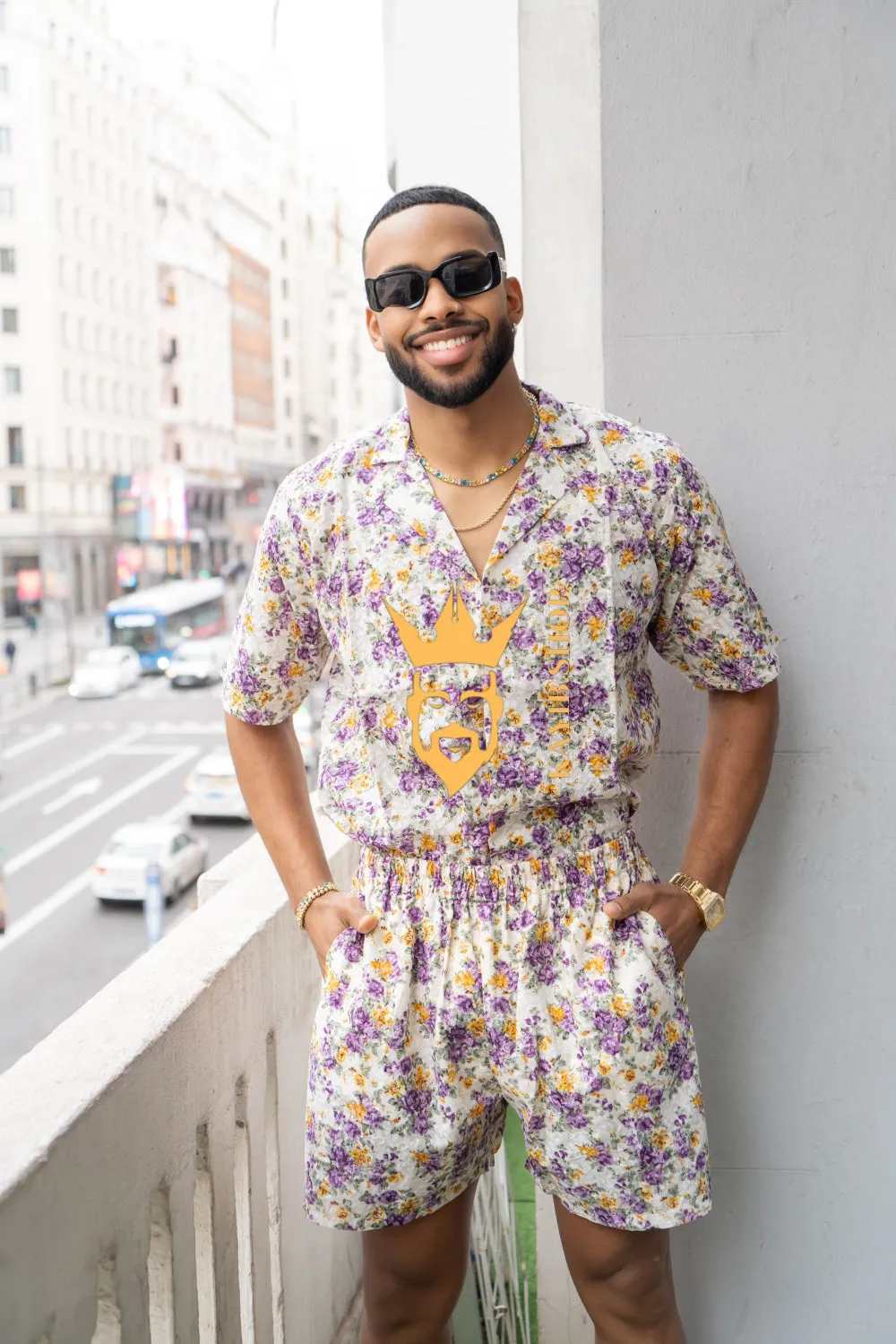 Flowers Spring/Summer Men's Lace Two-Piece Clothing