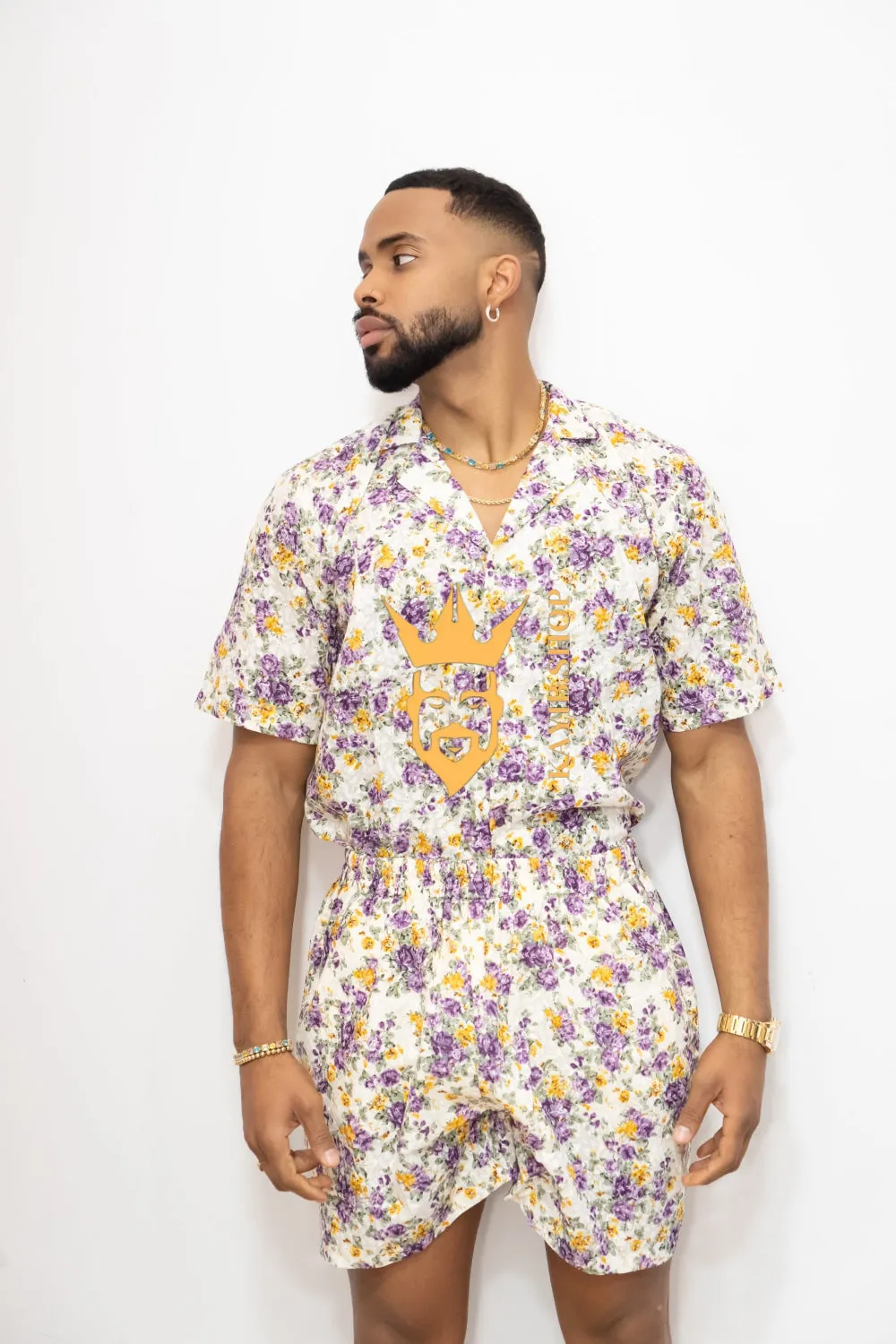 Flowers Spring/Summer Men's Lace Two-Piece Clothing