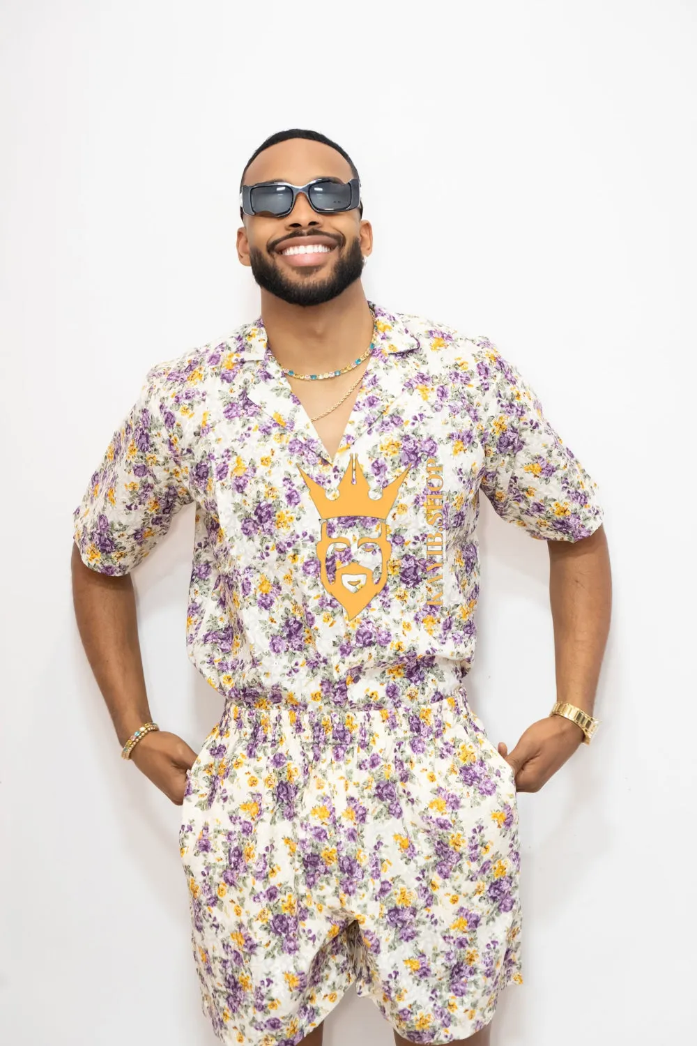 Flowers Spring/Summer Men's Lace Two-Piece Clothing