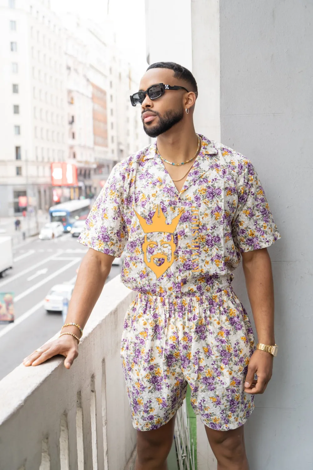 Flowers Spring/Summer Men's Lace Two-Piece Clothing