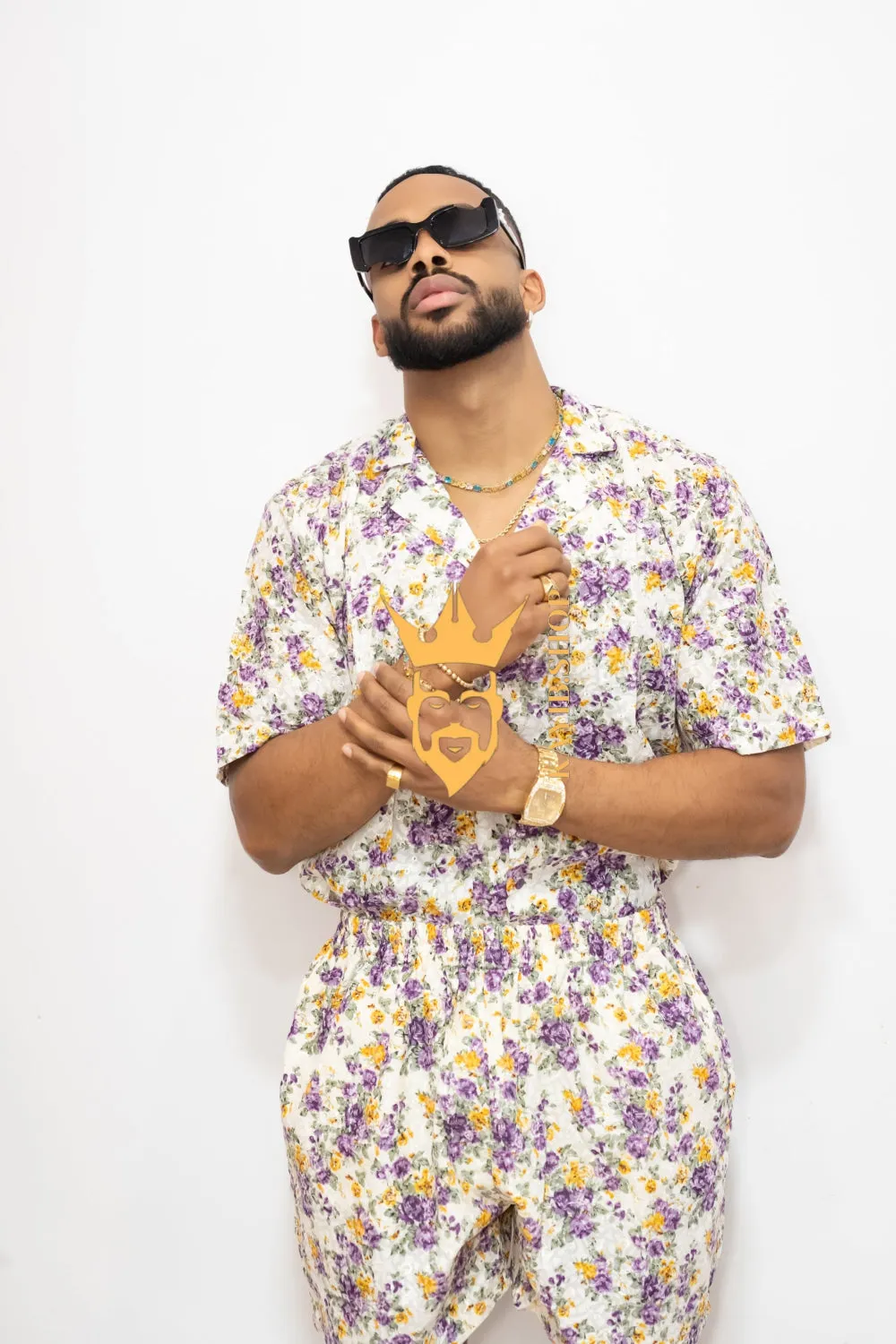 Flowers Spring/Summer Men's Lace Two-Piece Clothing