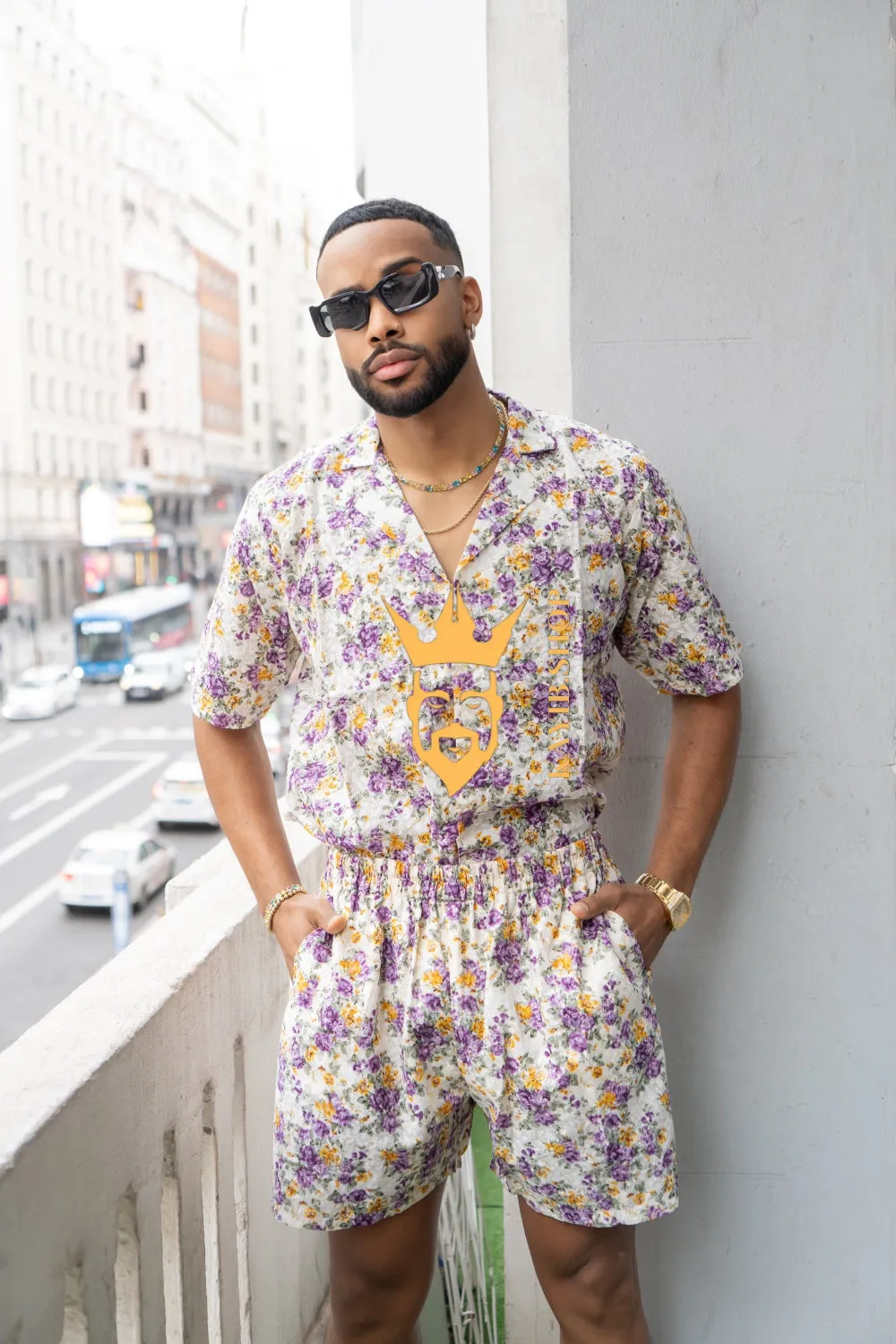 Flowers Spring/Summer Men's Lace Two-Piece Clothing