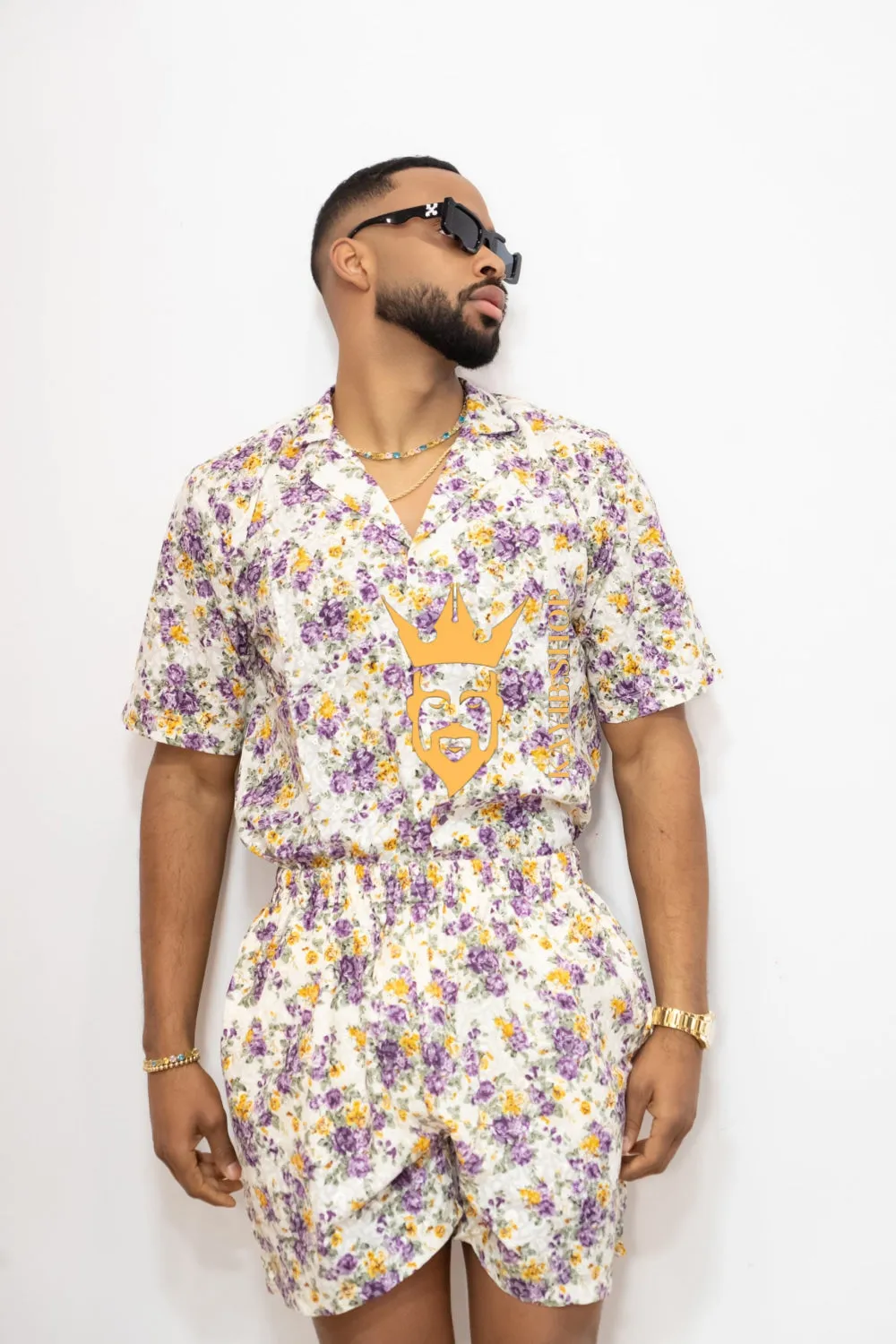 Flowers Spring/Summer Men's Lace Two-Piece Clothing