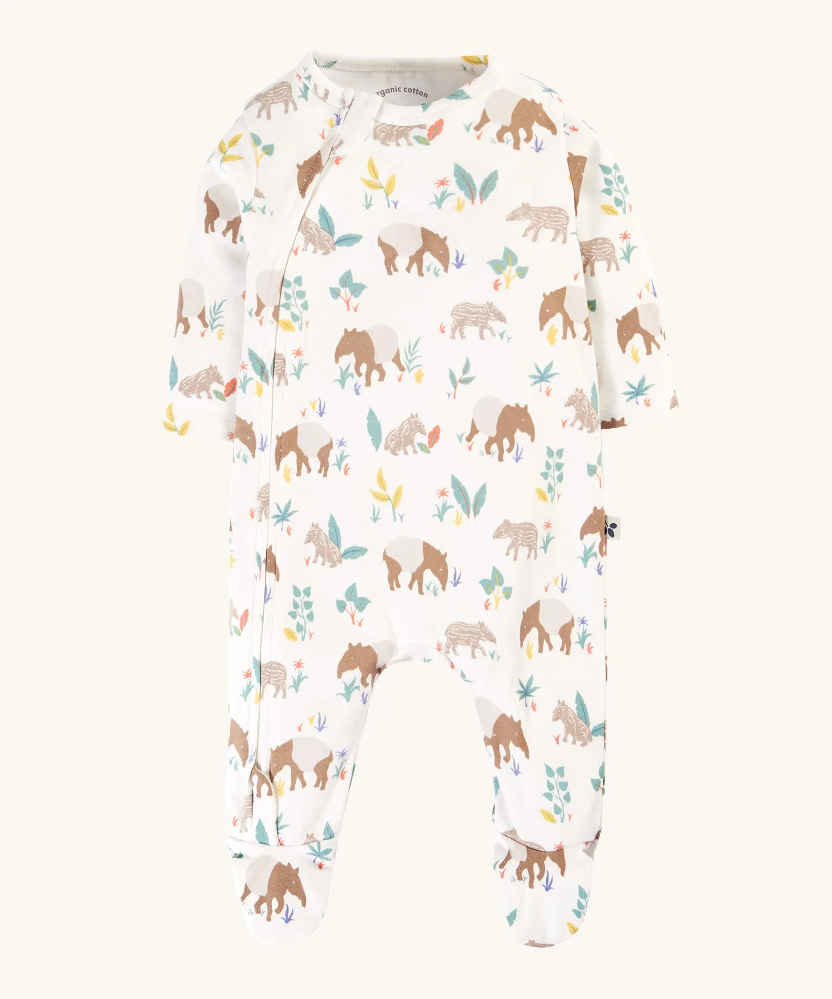 Frugi Kimono Zip Babygrow - Tapir Time