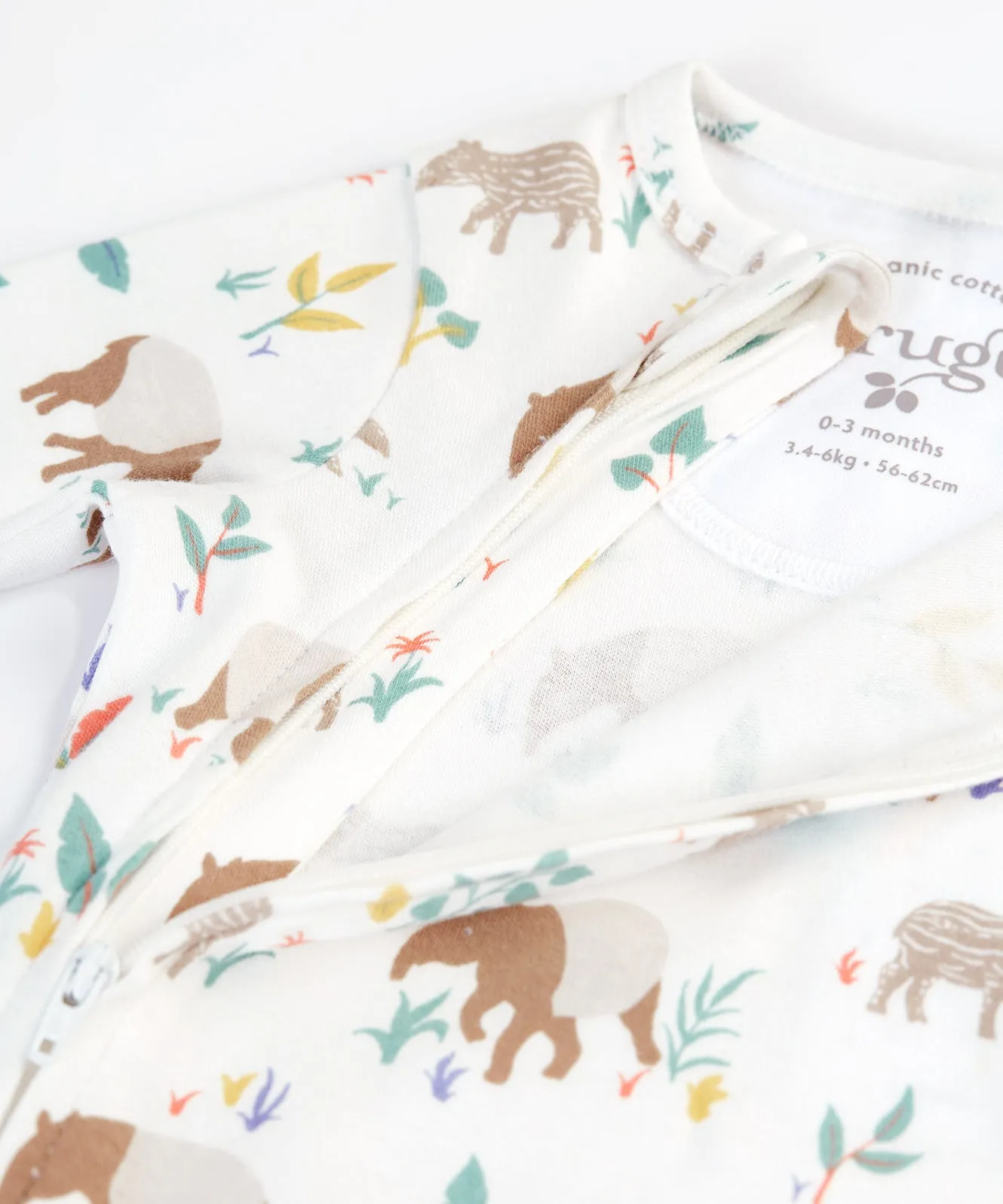 Frugi Kimono Zip Babygrow - Tapir Time